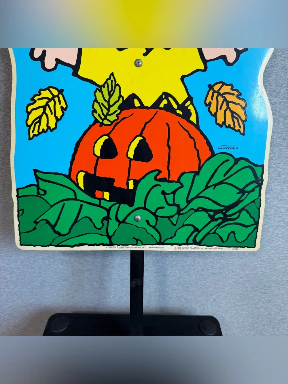 Vtg 1998 Halloween Charlie Brown Pumpkin Outdoor Yard Sign Decor Art Prop